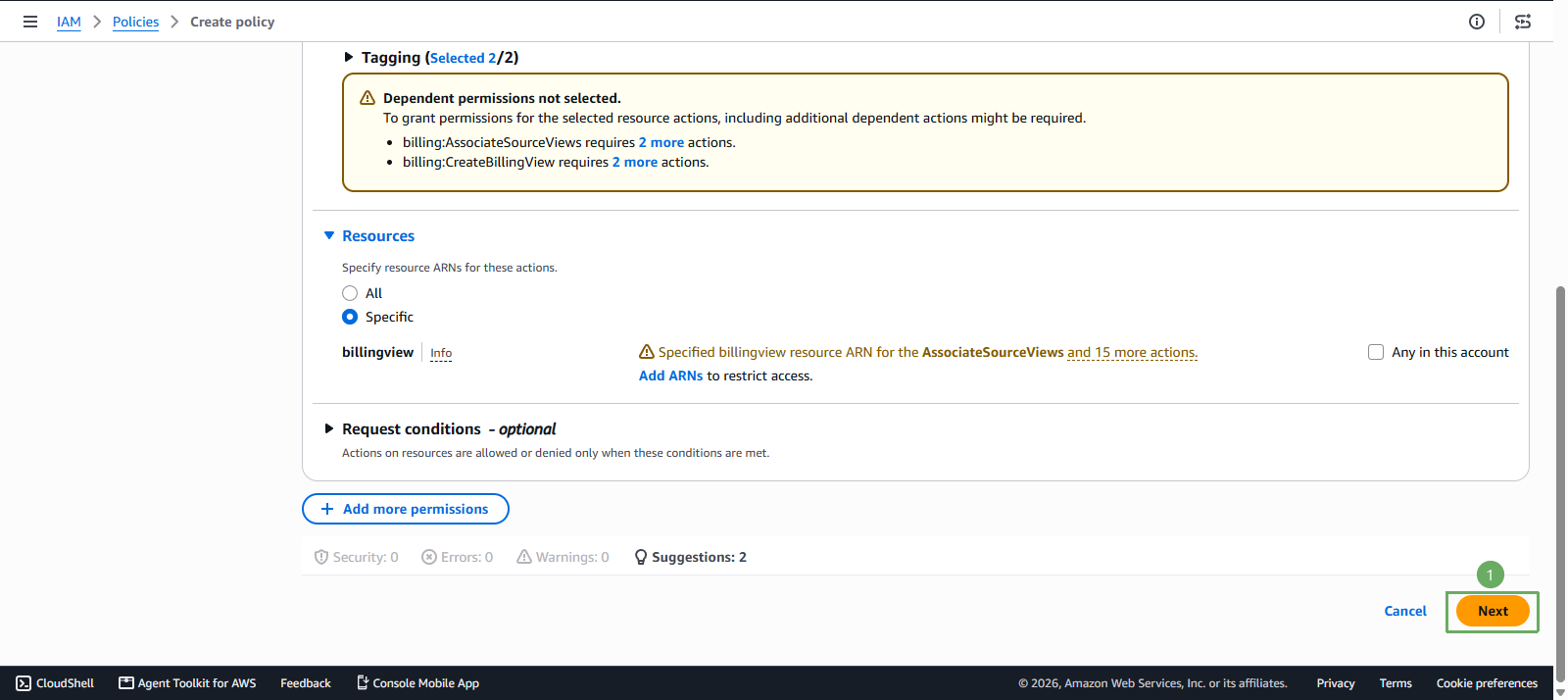 Delegate access to the billing console